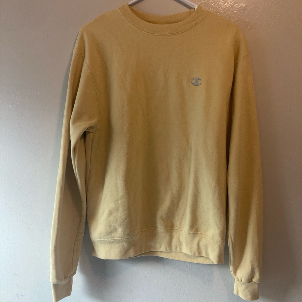 Champion Yellow Crewneck Sweater Classic Style